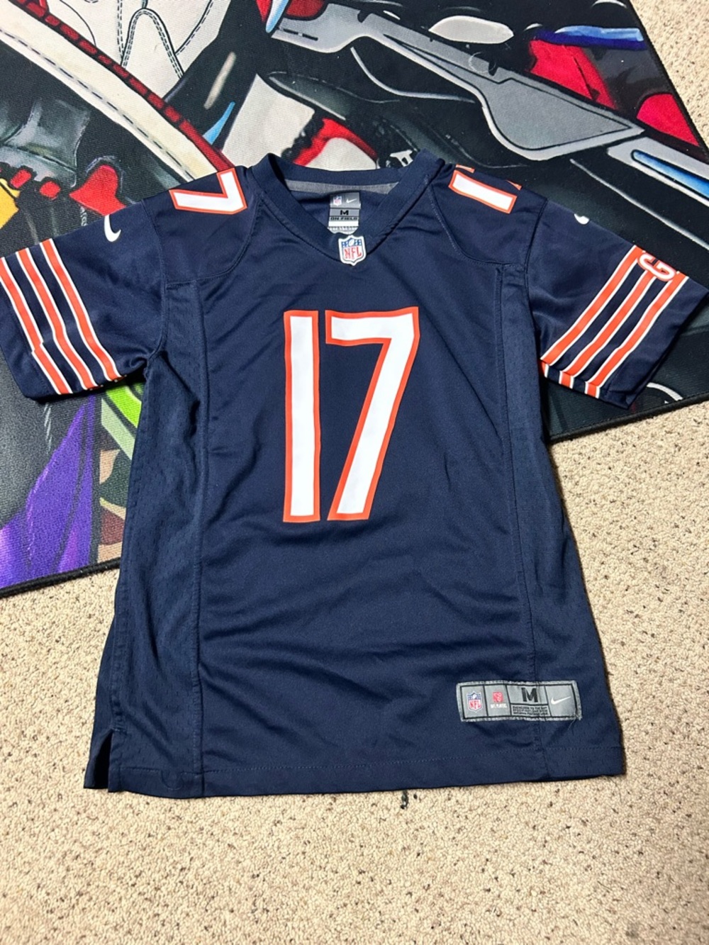 NFL Navy Youth Football Jersey with Orange & White #17